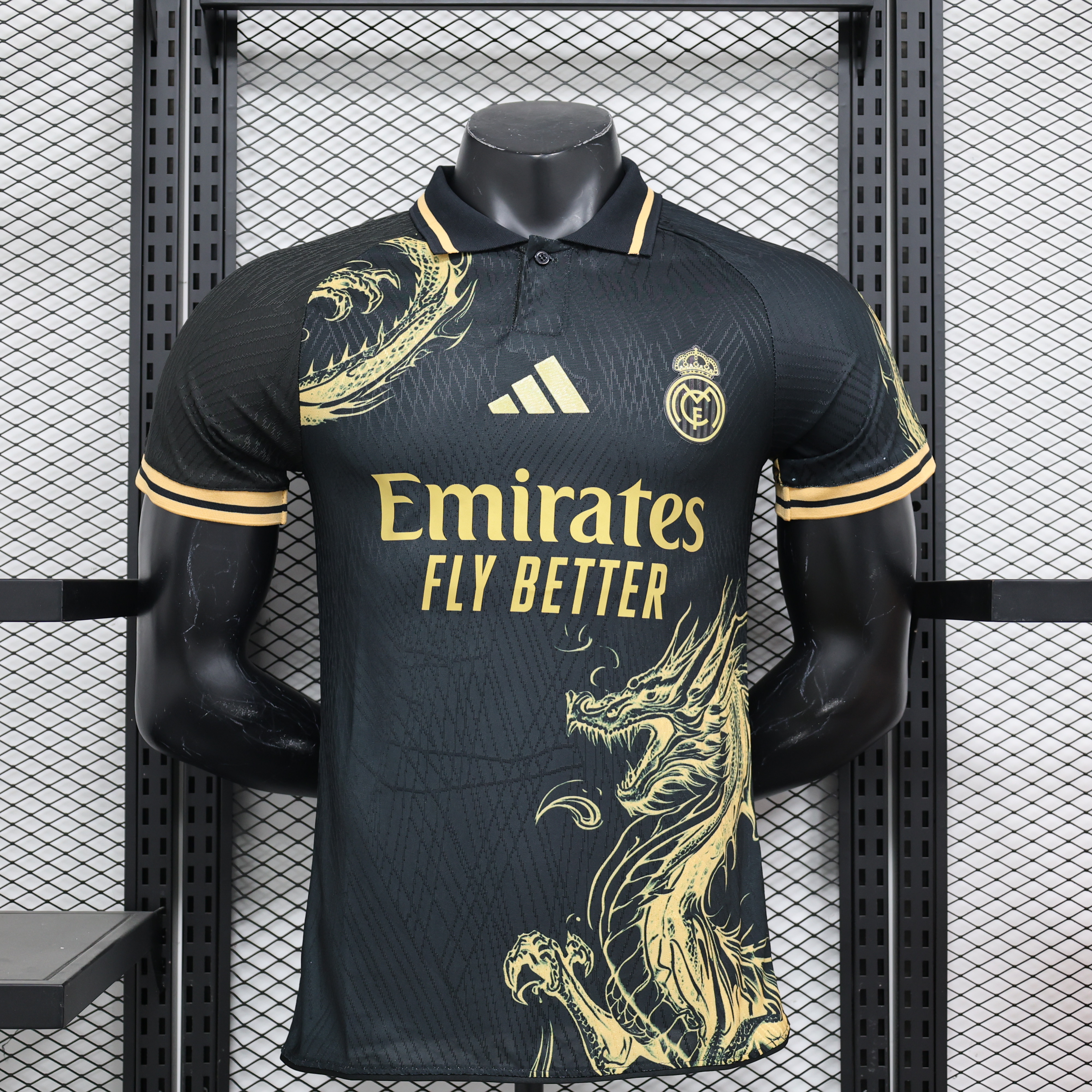 Real Madrid 24-25 Black & Golden Loong Special Edition Jersey - Player Version - JerseysGala