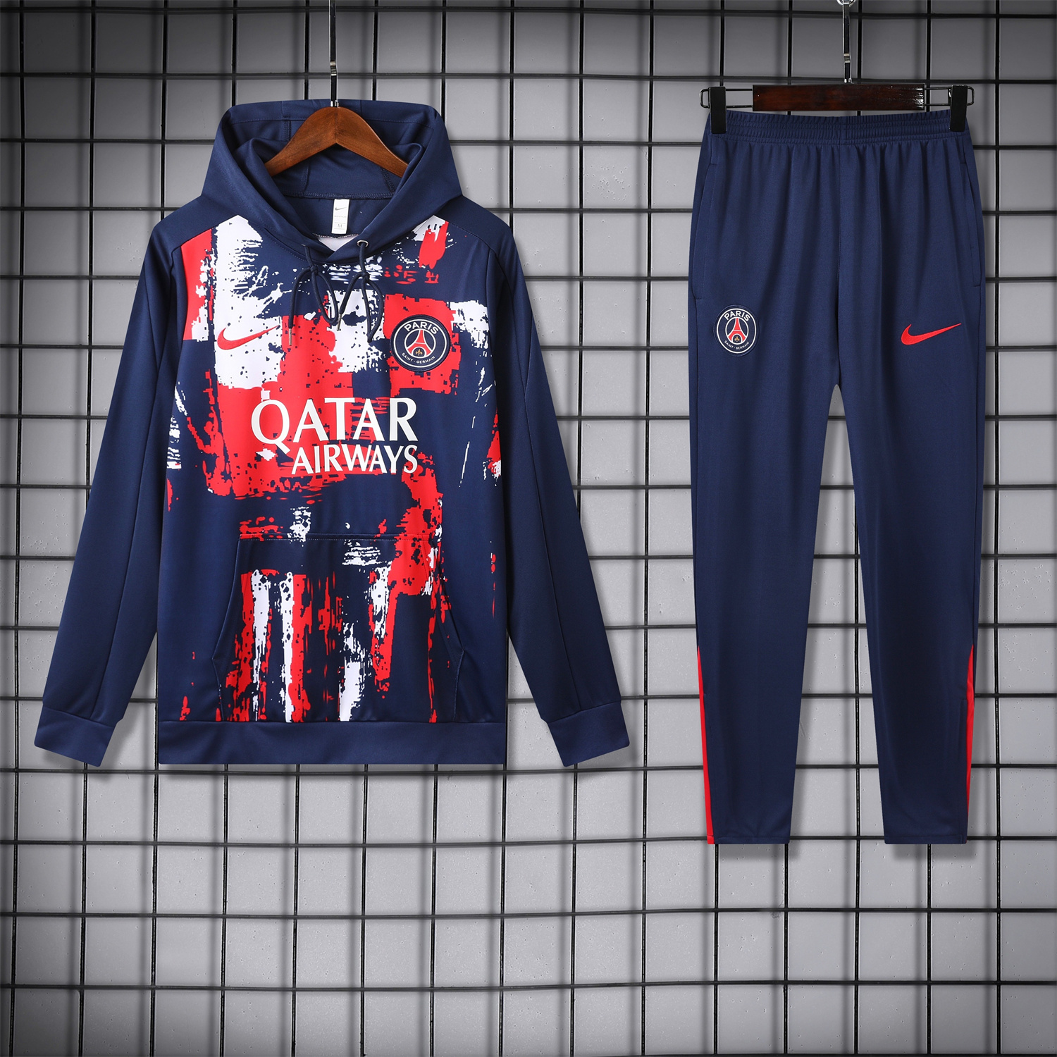 Paris Saint-Germain PSG 24-25 Training Hoodie Set - Royal Blue Hoodie and Pants - JerseysGala