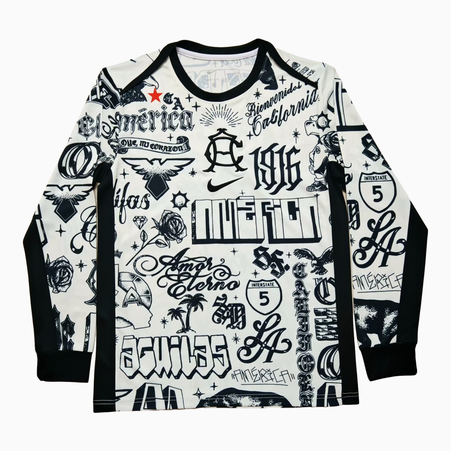 Club América 24-25 Pre-match 2 White Training Long Sleeves Jersey - Fans Version - JerseysGala