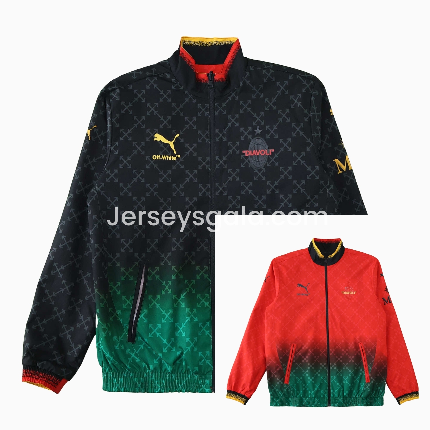 AC Milan 24-25 Fourth “Diavoli” Special Edition Double Sided Reversible Windbreaker - Black & Red - JerseysGala