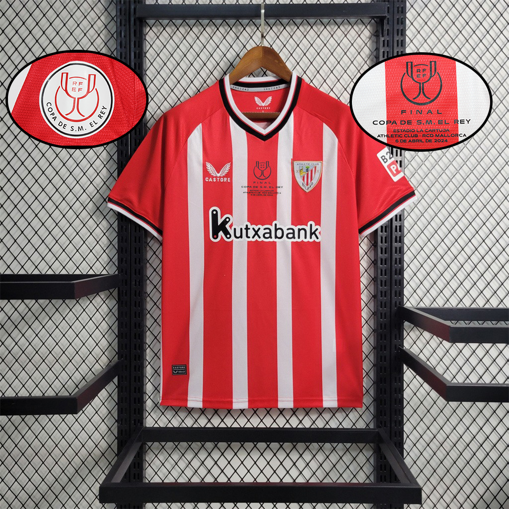 Athletic Bilbao 23-24 Home Stadium Jersey - Fans Version (Cope De Rey Final Patch) - JerseysGala