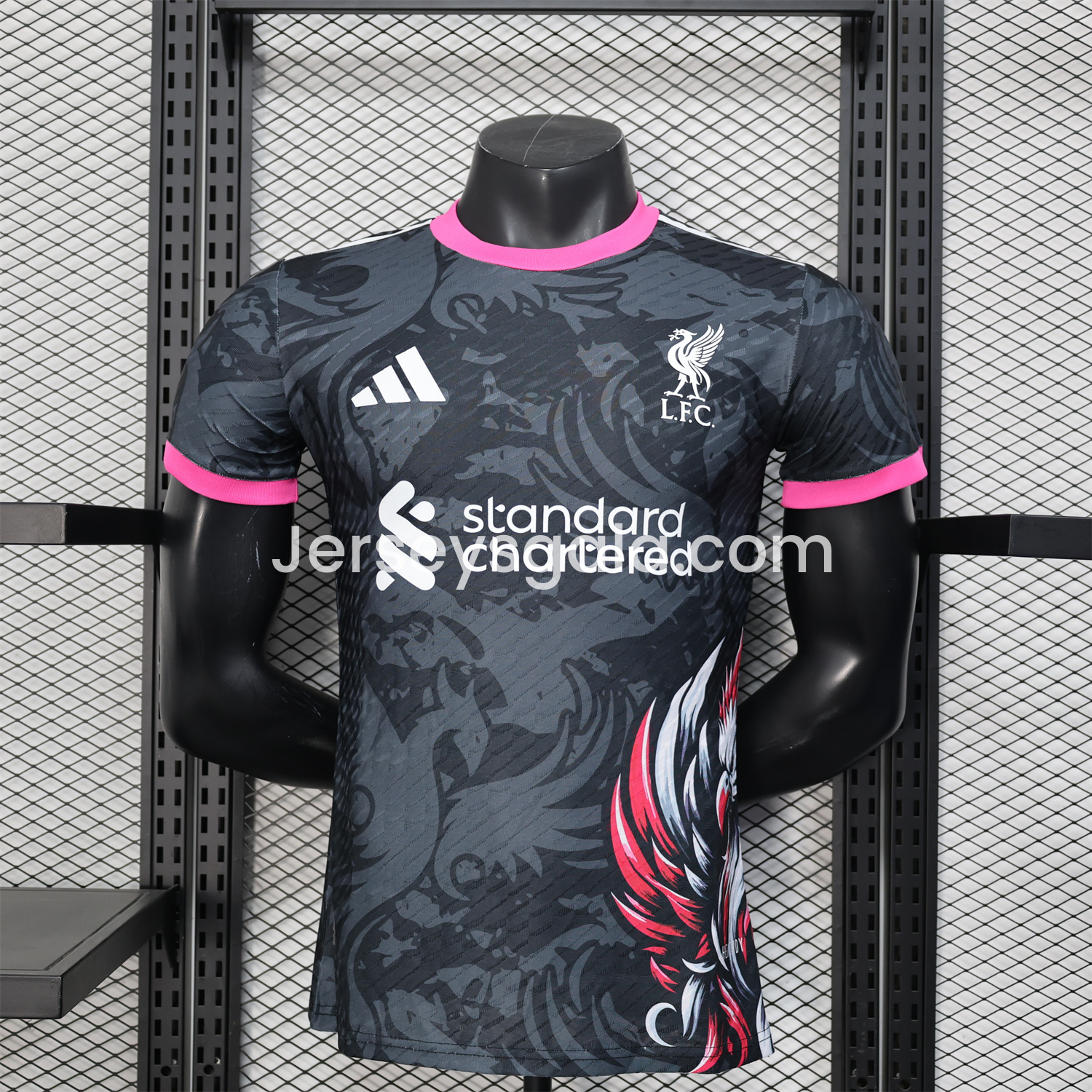 Liver.pool 25-26 Red White Liver.pool Bird Black Special Jersey - Player Version - JerseysGala