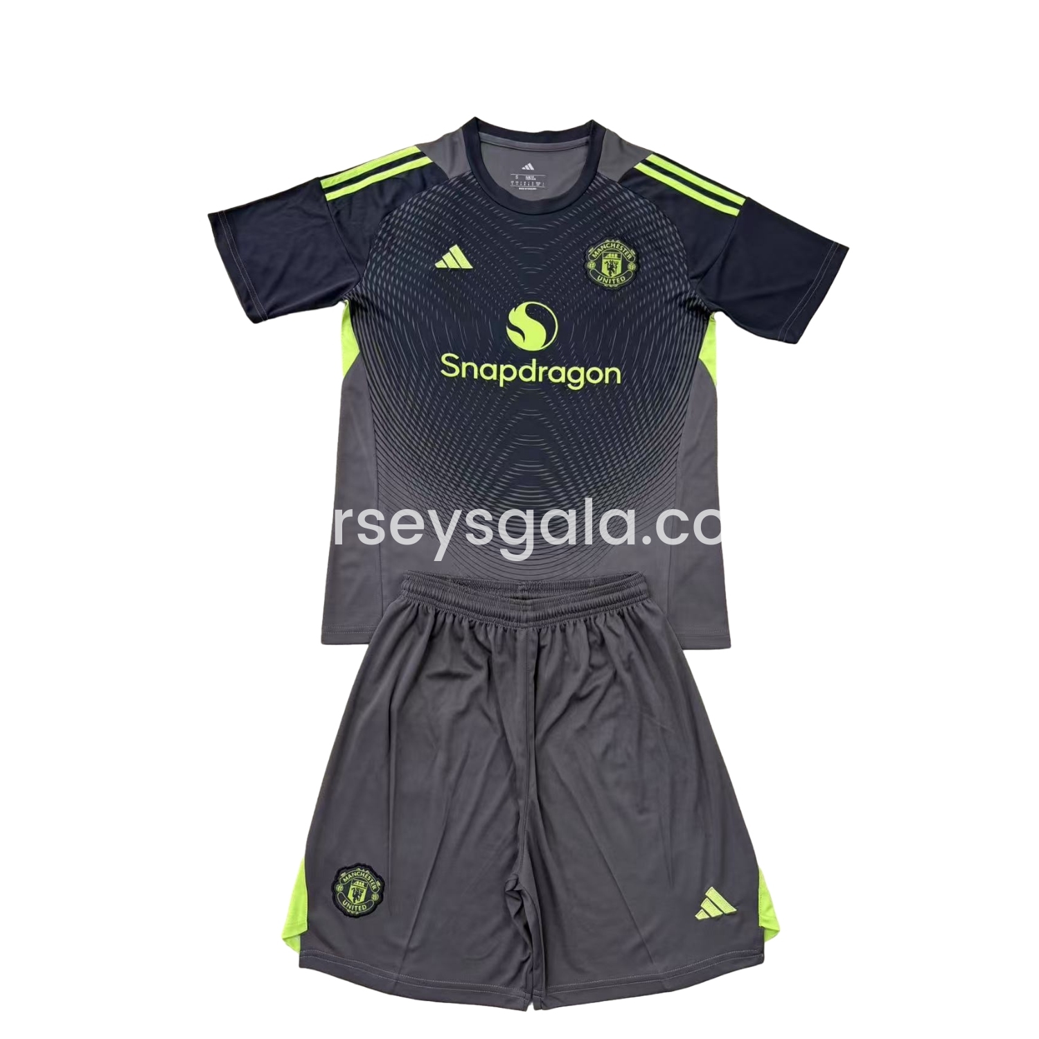 Manchester United 25-26 Grey Black Goalkeeper Men's Adult Jersey Set - Fans Version - JerseysGala