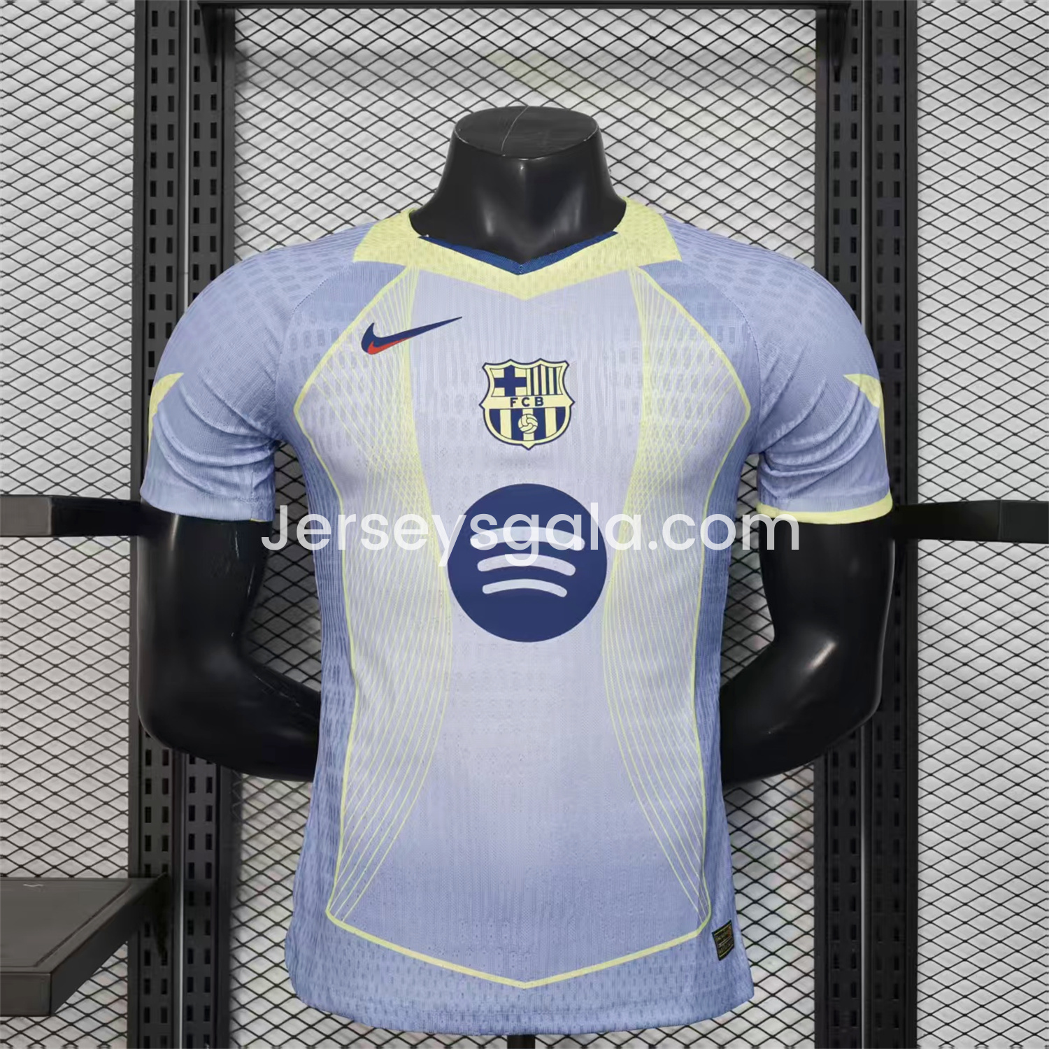 B.A.R.S.A 25-26 T90 Blue and White Gradient and Yellow Lines Special Jersey - Player Version - JerseysGala