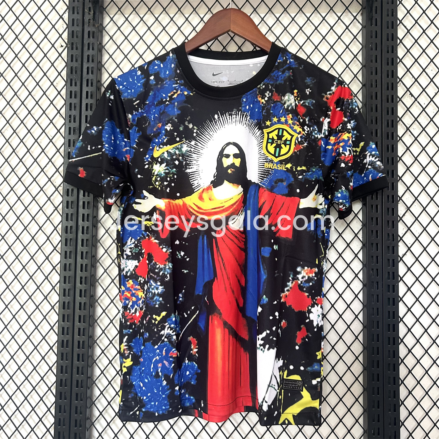 Brazil 25-26 Colorful Jesus Statue Special Colorful Graffiti Jersey - Fans Version - JerseysGala