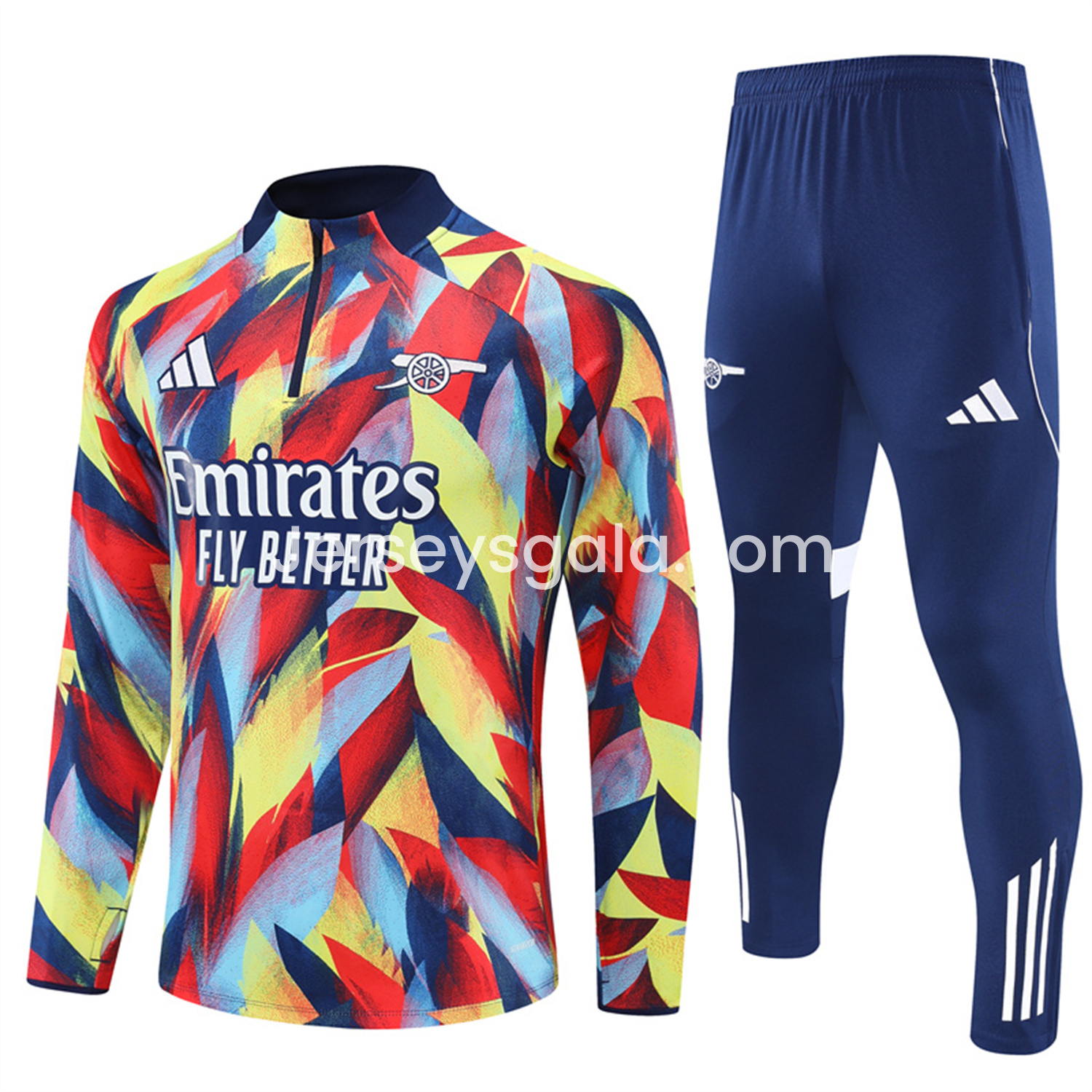 Arsenal 25-26 Long Sleeves Training Set - Colorful Camouflage Top & Royal Blue Pants - JerseysGala