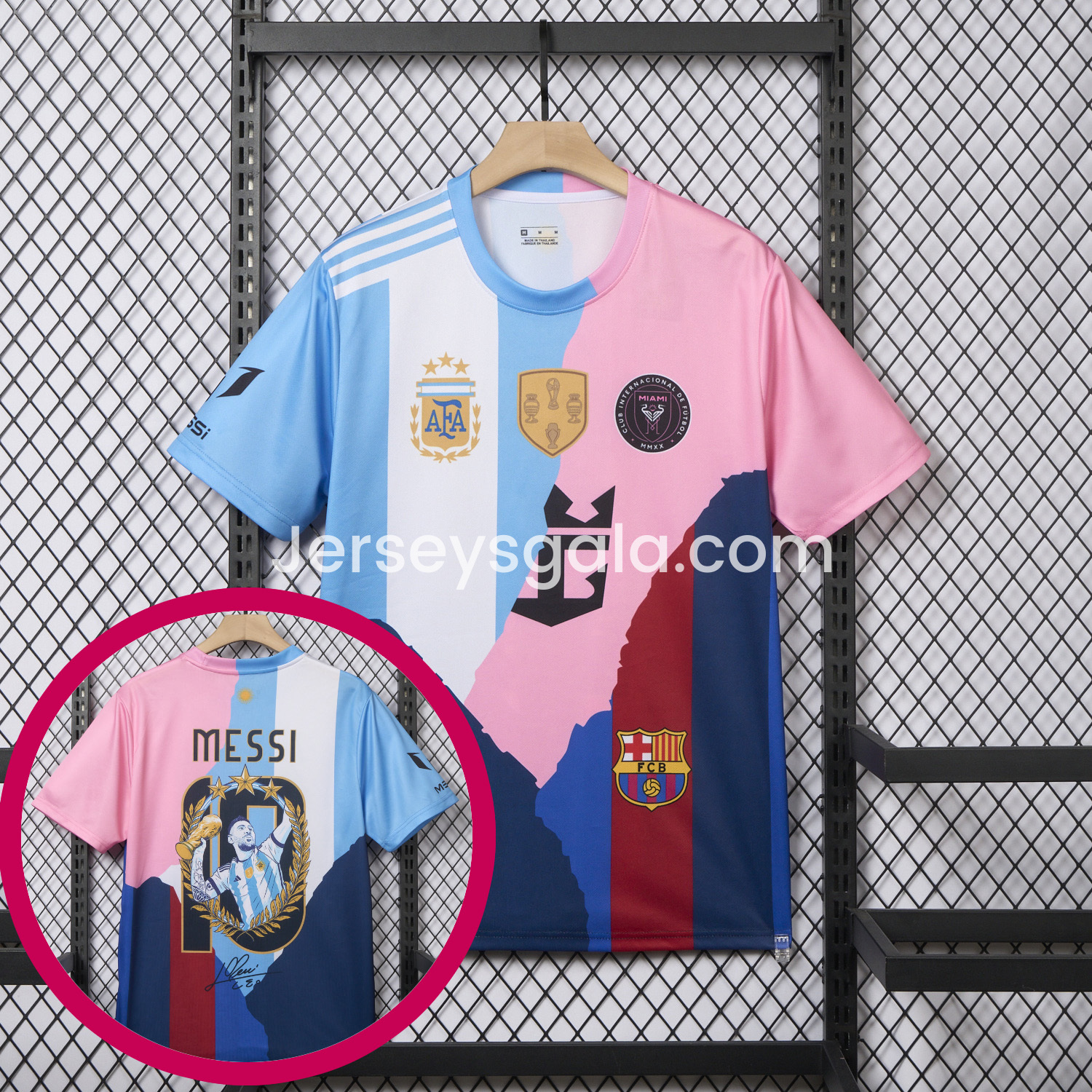 Messi Career Commemorative Jersey - Fans Version - Argentina INT M.A.M B.A.R.S.A - with 10 Special Font - JerseysGala
