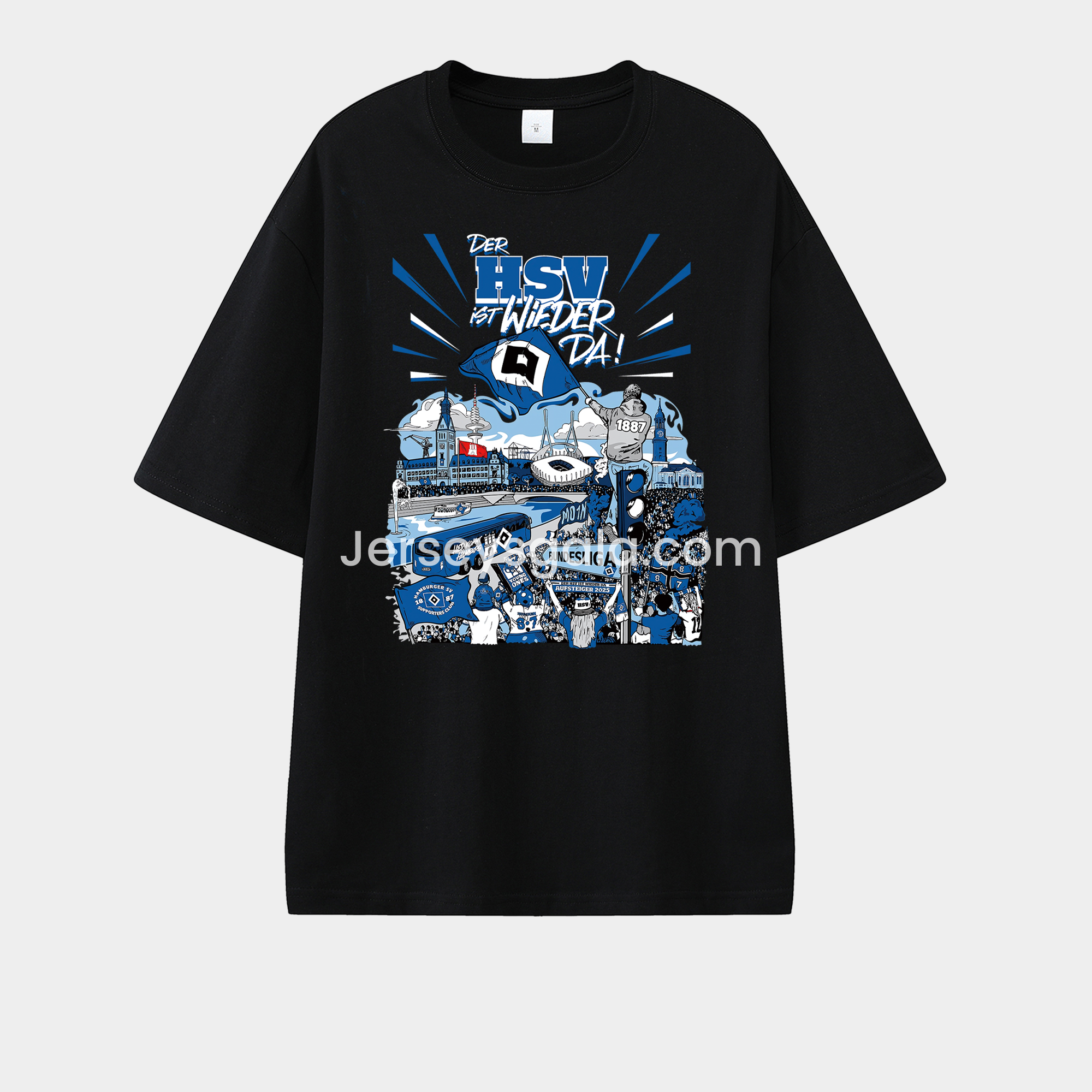 Hamburger SV DER HSV IST WIEDER DA 2024-25 2. Bundesliga Champion Unisex Pure Cotton T-shirt - JerseysGala