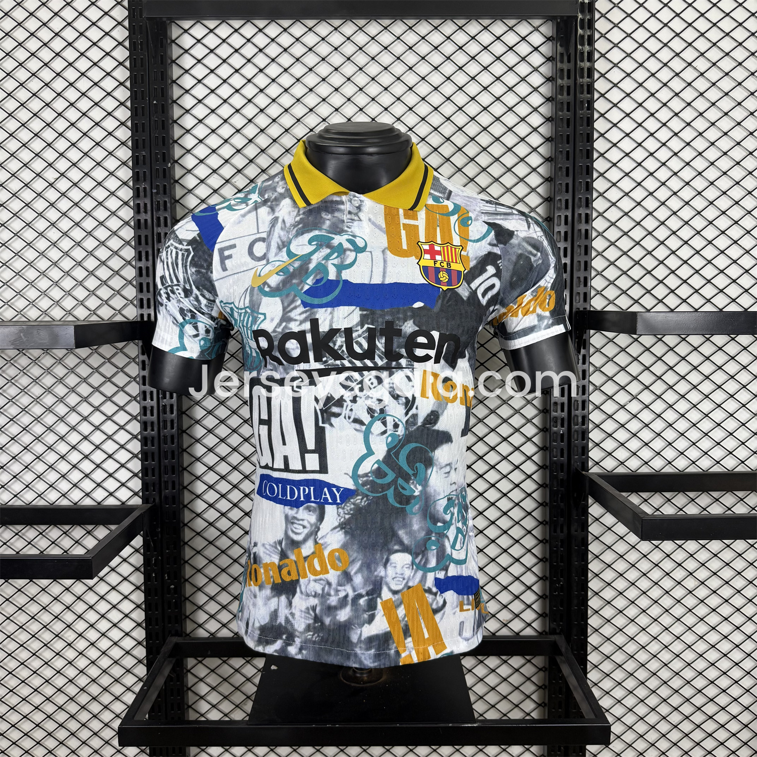 B.A.R.S.A 25-26 Ronaldinho Photo Collage Style POLO Colorful Special Jersey - Player Version - JerseysGala