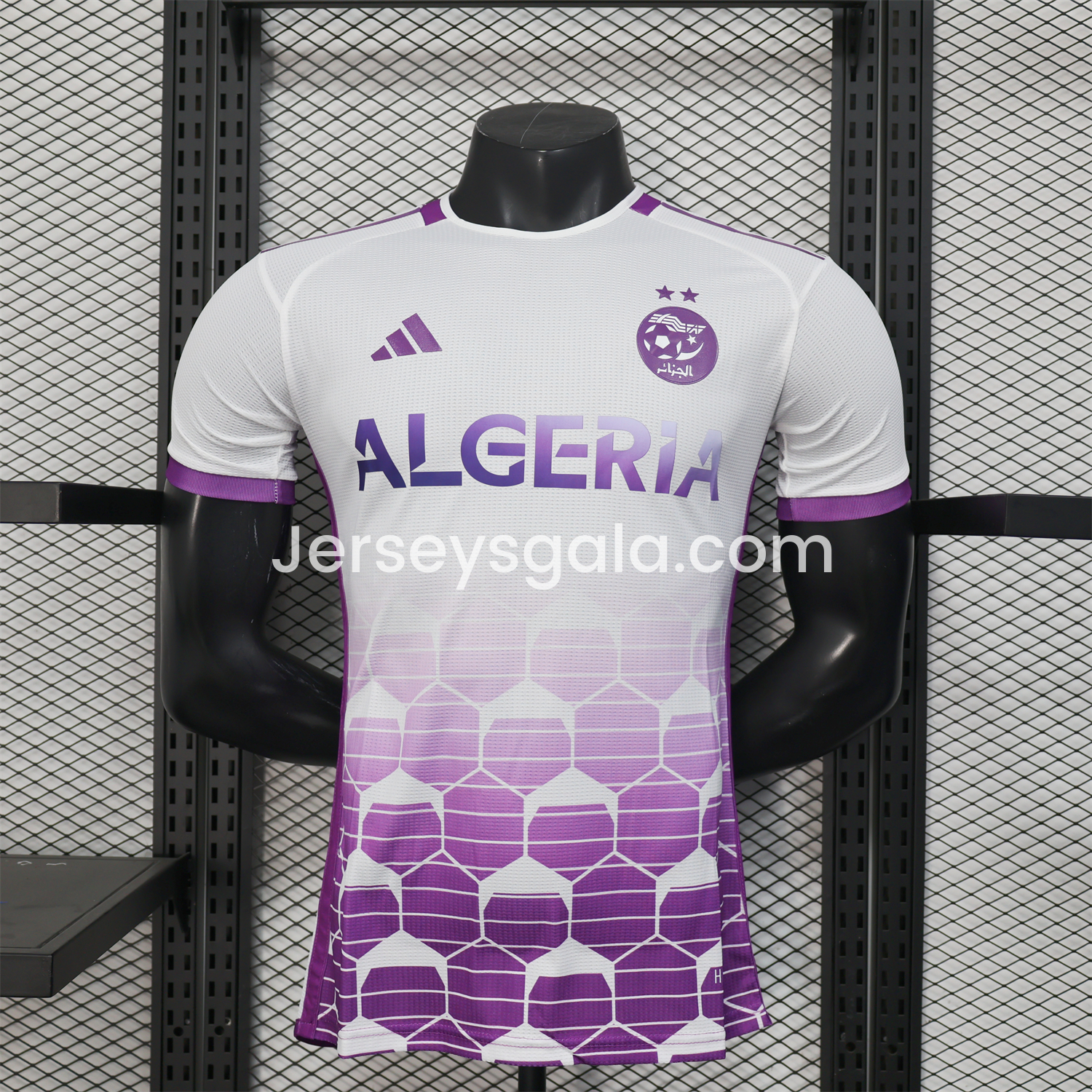 Algeria 25-26 White Purple Gradient with Hexagonal Pattern Jersey - Player Version - JerseysGala