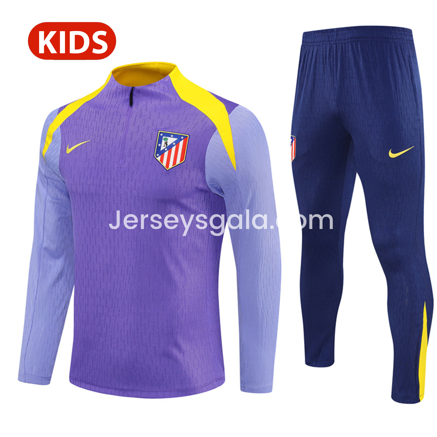 Atletico Madrid 25-26 Kid Long Sleeves Training Set - Purple Top & Purple Pants - JerseysGala