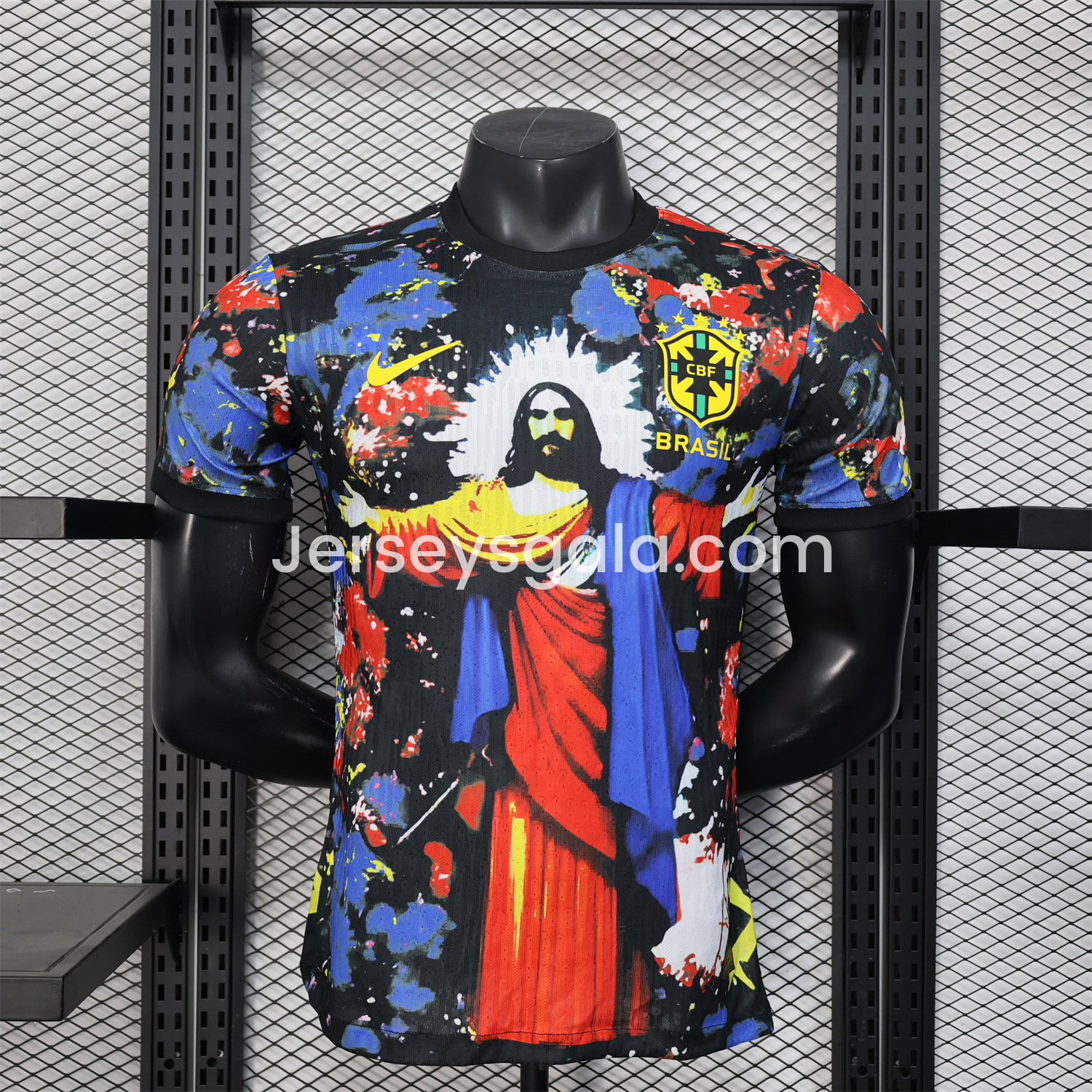 Brazil 25-26 Colorful Jesus Statue Special Colorful Graffiti Jersey - Player Version - JerseysGala