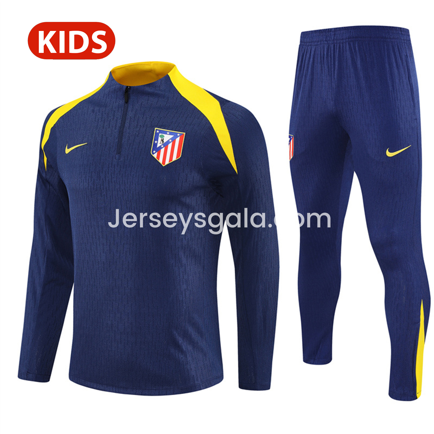 Atletico Madrid 25-26 Kid Long Sleeves Training Set - Royal Blue Top & Royal Blue Pants - JerseysGala