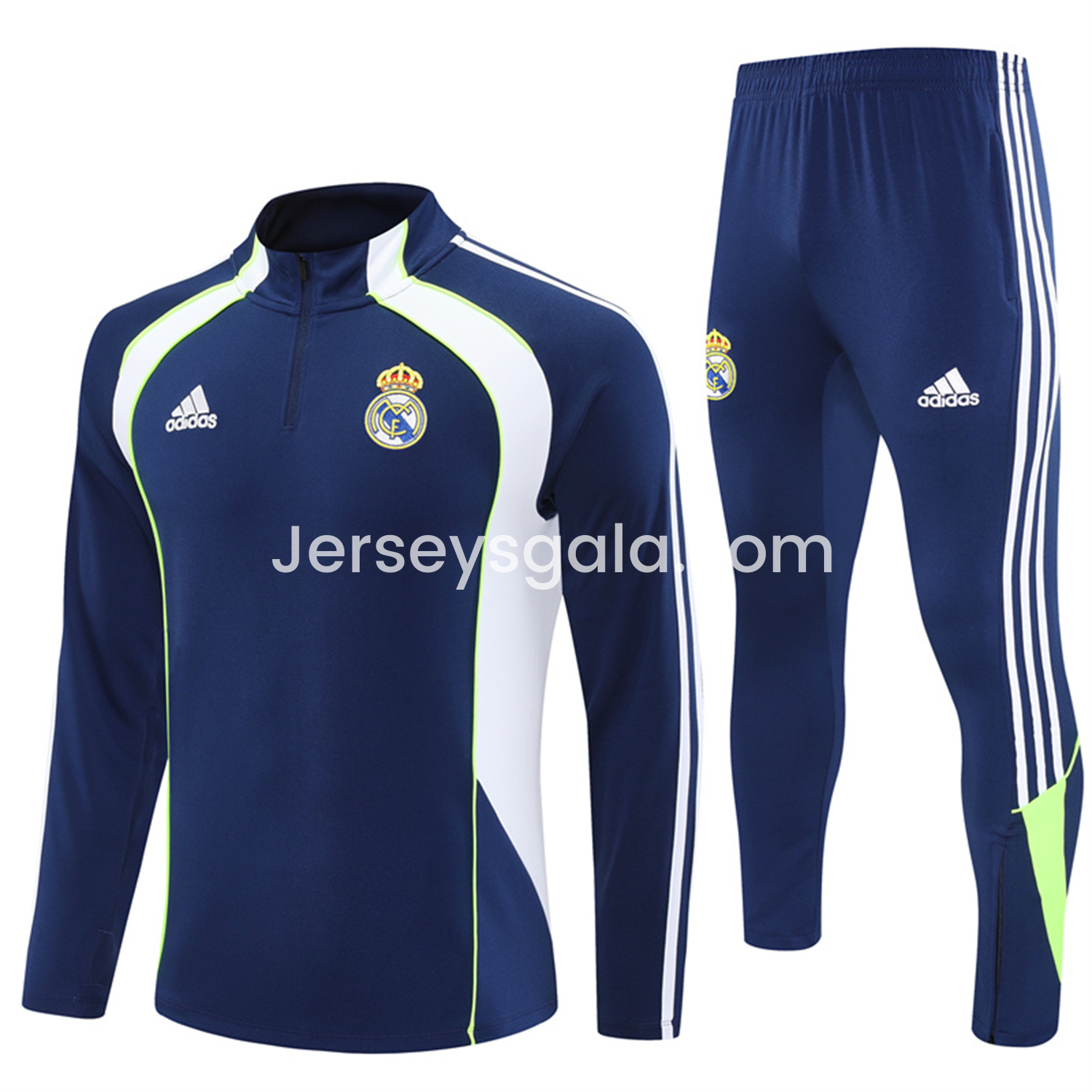 Real Madrid 25-26 Long Sleeve Training Set - Throwback Royal Blue Top and Pants - JerseysGala