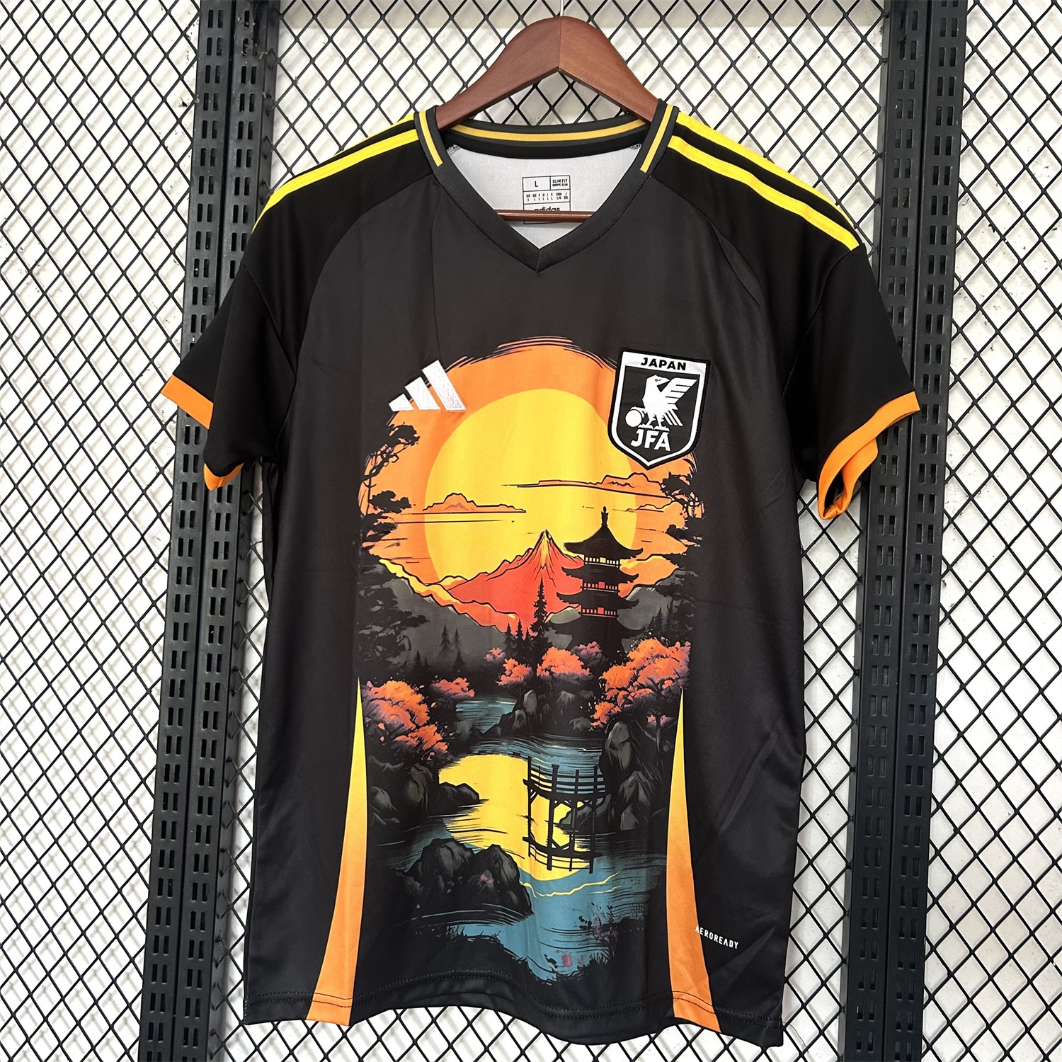 Japan 25-26 Flowing Water In Front Of The Temple At Sunset Black Special Jersey - Fans Version - JerseysGala